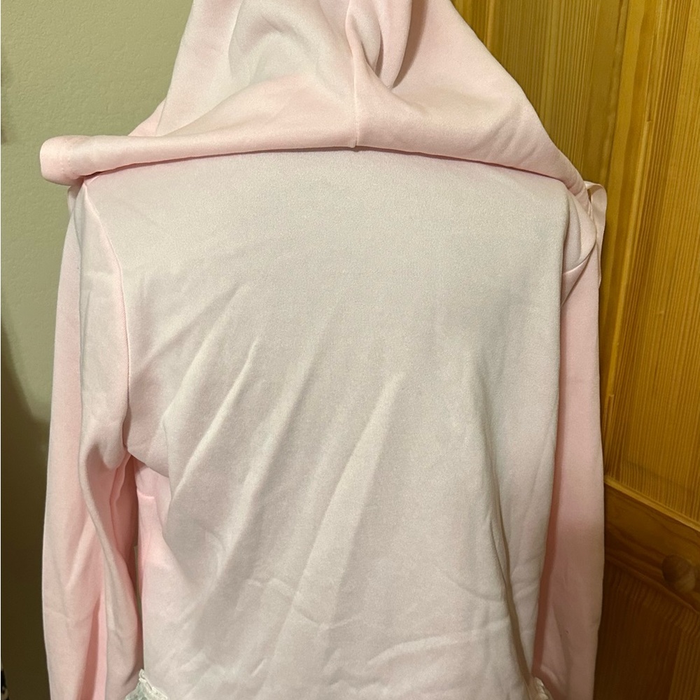 Pink Lace Trim Hoodie - Picture 3 of 5
